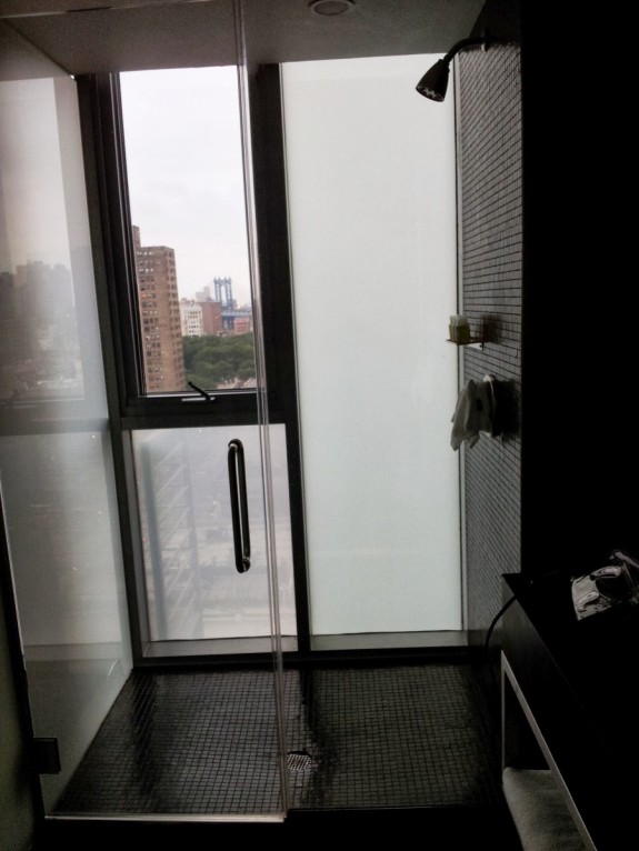 Last morning at Hotel on Rivington. We liked the shower with a view.